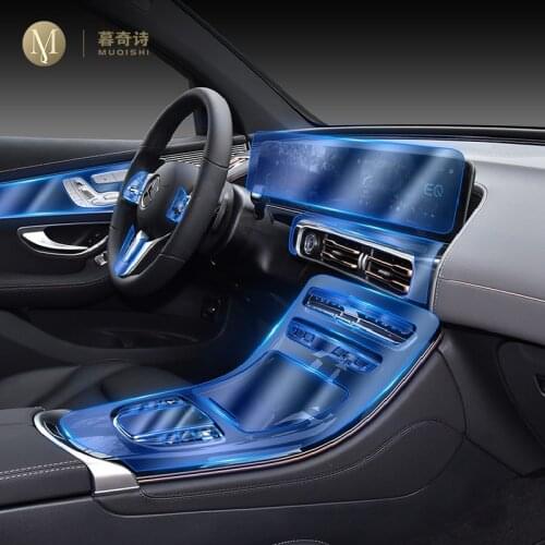 For Mercedes Benz EQC 350 400 2020-2021Car Interior Center console Transparent TPU Protective film Anti-scratch Accessorie Refit