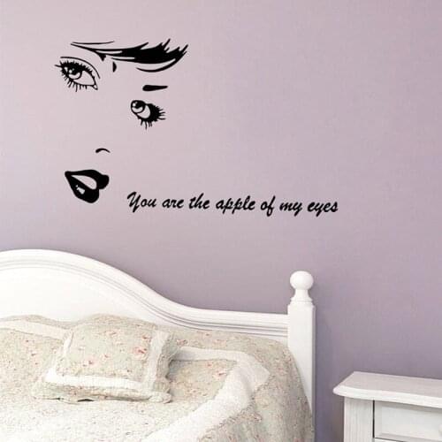 Marilyn Monroe Quotes lips Vinyl Wall Stickers Art Mural Home Decor Decal Adesivo De Parede Wallpaper Bedroom Decoration LA053