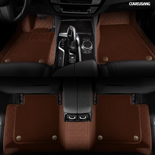 CUWEUSANG Custom car floor mats For MINI Cooper R50 R52 R53 R56 R57 R58 F55 F56 F57 Countryman R60 F60 mini one Double foot mats