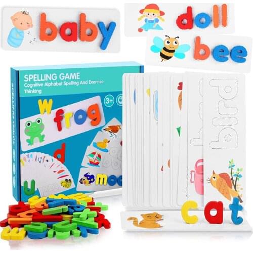 DIY Spelling Word Game Wooden Toys Early Education Puzzle Letter Spelling Preschool Children Enlightenment Education Baby Toys