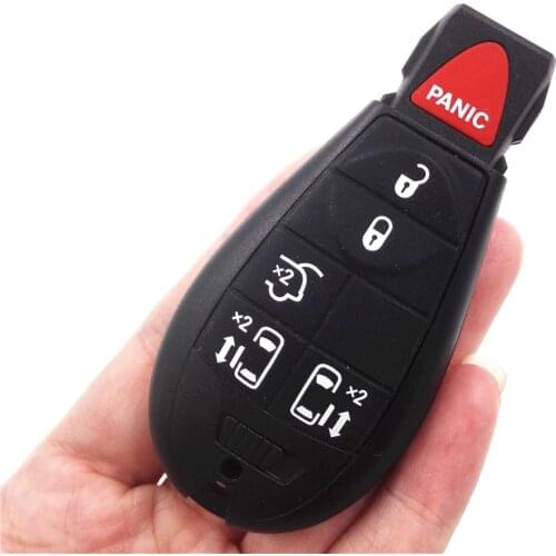 HKCYSEA 5+1Panic 6 Buttons 46 Electronic Chip with Uncut Blade for Jeep Fobik Smart Remote Car key 433Mhz for Chrysler/Dodge