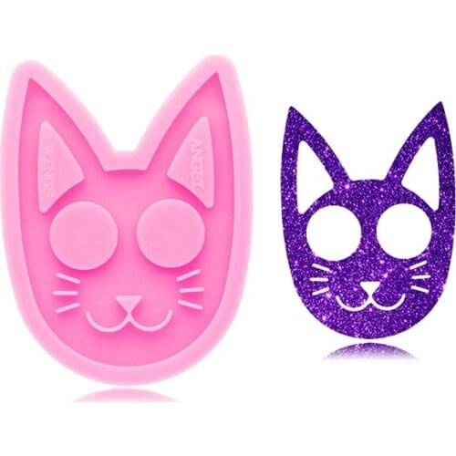 Keychain Mold Cartoon Animal Cat Face-DIY Handmade Ornament Mold Resin Craft Mold Epoxy Resin Jewelry Silicone Mold
