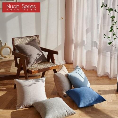 Linen Art Cotton Hemp Pillowcase Plain Car Sofa Cushion Cover Solid Color Office Simple Pillowcase Decorate 45x45/40x40cm