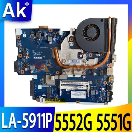 For acer aspire 5552G 5551G 5551 Laptop motherboard LA-5911P=NEW75 LA-5912P + heatsink + CPU = LA-5911P Tested perfect working