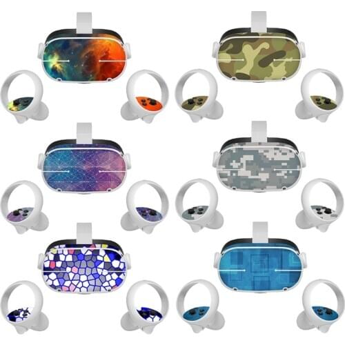 Skin Sticker for Oculus Quest 2 VR Headset Controller PVC Decals Cute Cartoon Wrap Cover for Oculus Quest 2 Accessories