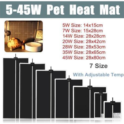 Pet Reptiles Heat Mat Terrarium Climbing Heating Warm Pads 5-45W Adjustable Temperature Controller Mats small heater