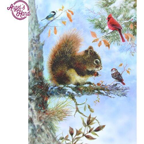 Full square diamond 5D DIY diamond embroidery Tree squirrels diamond painting Cross Stitch Rhinestone mosaic home decoration