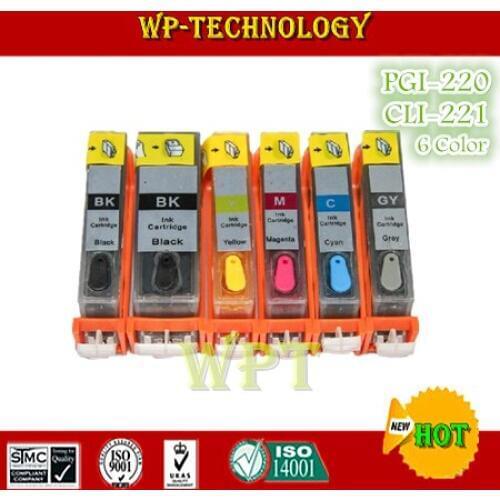 Full ink refillable ink cartridge suit for PGI220 CLI221 ,suit for IP3600 IP3680 IP4600 IP4680 MP540 545 620 630 MP980 ,6 color