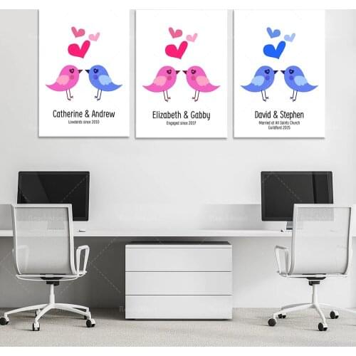 Love prints, love posters, love bird prints, engagement prints, wedding prints, gifts for him, gifts for her, gifts for lovers p