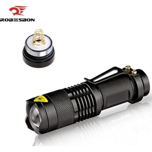 ROBESBON SIPIK SK68 Cree XPE-Q3 3W 300Lumens Zoom 1-Mode Led Flashlight (1 x AA/1 x 14500) bicycle light outdoor camping light