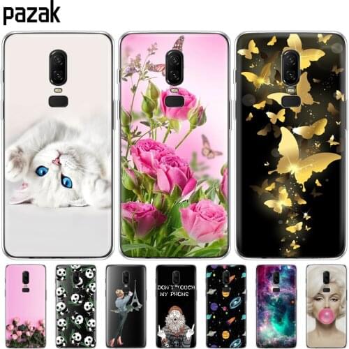 Silicon Case For oneplus 6 one plus 6 soft tpu phone case back cover 360 full protective pop painting clear coque