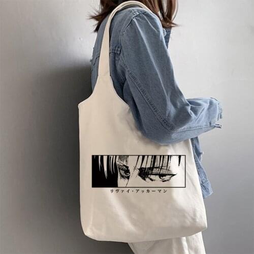 Attack on titan Shopping Bag Graphic Tote Harajuku Shopper Bag Women Canvas Shoulder Bag Eco Large-capacity shingeki No Kyojin