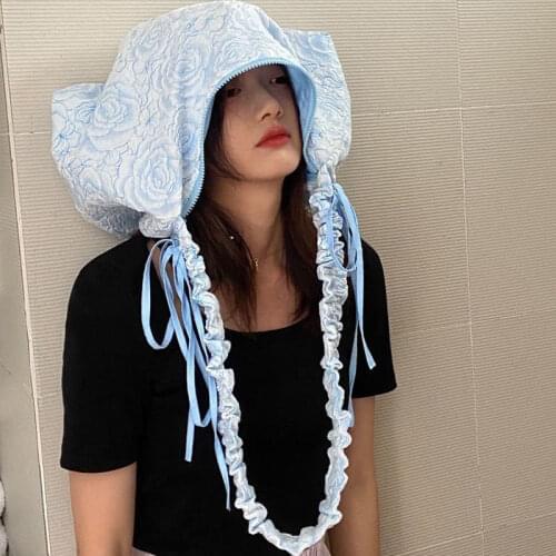 Light blue delicate flowers shoulder bag pleated large capacity messenger bag women purse 01-SB-jzhddb