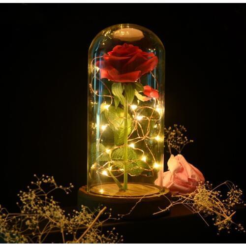 Eternal Life Artificial Flowers Diy Glass Cover Gift Rose Scenery Flower Goods Of Furniture For Display Rather Than For Use