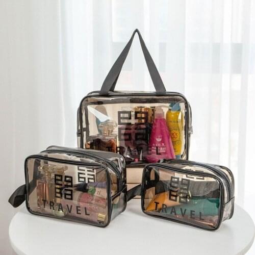 Waterproof PVC cosmetic bag wash bag Transparent cosmetic bag, large capacity wash bag, portable storage bag travel storage bag