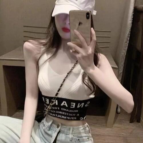 2021 Womens Cotton Underwear Tube Top Brassiere Sexy Letter Top Fashion Sports Tank Up Womens Hot Short Top Female Lingerie