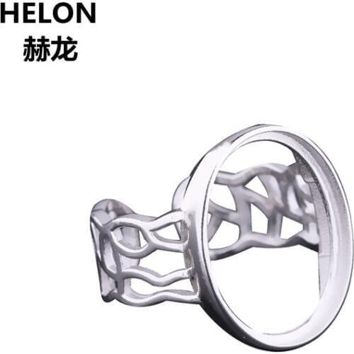 925 Sterling Silver 14x18mm Oval Cabochon Semi Mount Ring fit Amber Turquoise Lapis Lazuli Setting Wholesale Wedding Ring