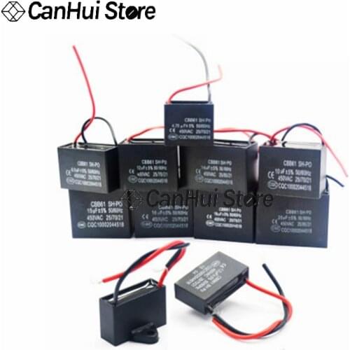 1PCS CBB61 450V Fan Start Capacitor 1UF 1.2UF 1.5UF 2UF 2.5UF 3UF 3.5UF 4UF 4.5UF 5UF 6UF 7UF 8UF 10UF 12UF 14UF 15UF 16UF 20UF