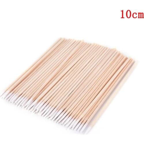 100Pcs Wood Pointed Tip Head Eyebrow Tattoo Cotton Swab Beauty Makeup Color Nail Seam Disposable Dedicated Dirty Makeup brush