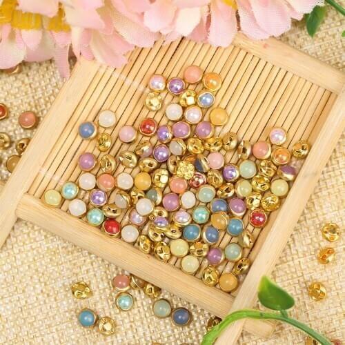 20Pcs 4mm Mini Doll Buttons Cute Tiny Pearl Buckle Doll Belt Buckle for DIY 1/6 Doll Clothing Shoes Buckles Accessories
