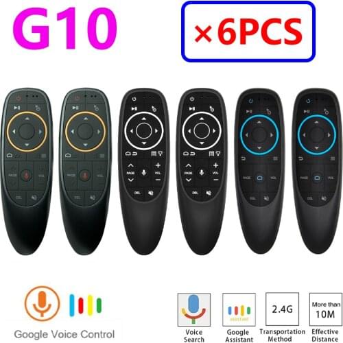 [6 PCS] G10 G10S G10S Pro Android TV Box Voice Air Mouse support Google Voice Search and Assistant Linux Windows