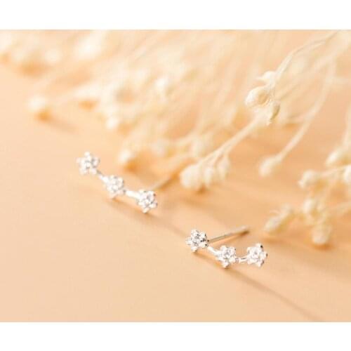 925 Sterling Silver Cherry Blossoms Flower Post Stud Earrings A1283