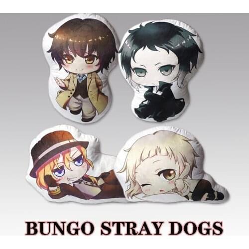 Anime Bungo Stray Dogs Dazai Osamu Nakajima Atsushi Cosplay Plush Doll Cartoon Throw Pillow Sofa Bed Back Cushion Home Decor Toy
