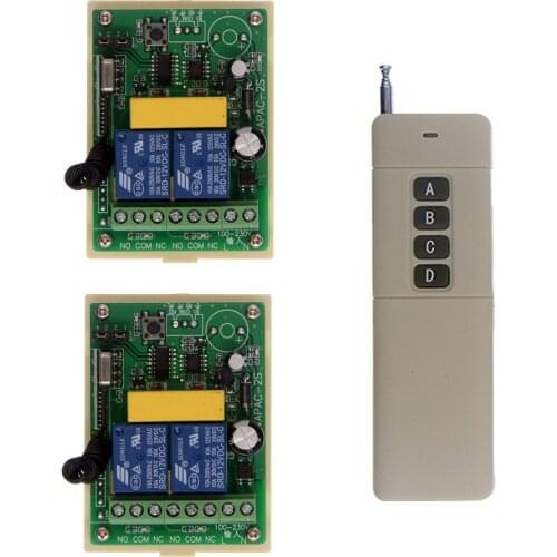 3000M Long Distance AC 110V -220V 2 CH RF Wireless Remote Control Switch System,4CH Transmitter + 2CH Receiver