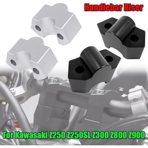 22MM Motorcycle Handlebar Risers Heighten 30MM Clamp Mount Cover for Kawasaki Z800 Z250 Z300 Accessories 2018 2017 2016 2015