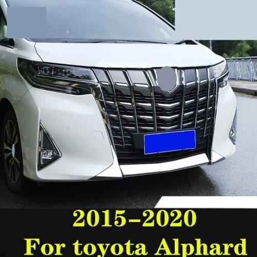 For toyota Alphard 2015-2020 Front bumper trim front center grille decoration bright strip modification auto Accessories