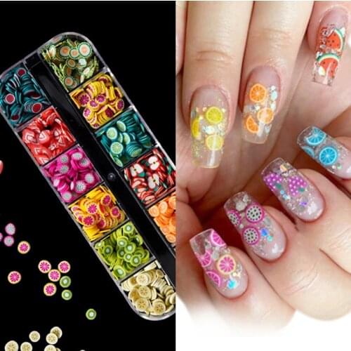 16 models Butterfly Slice Nail Sequins Flakes Holographic Iridescent Glitter Maple Leaf Nail Sticker Xingyue Mixed Fruit Clay