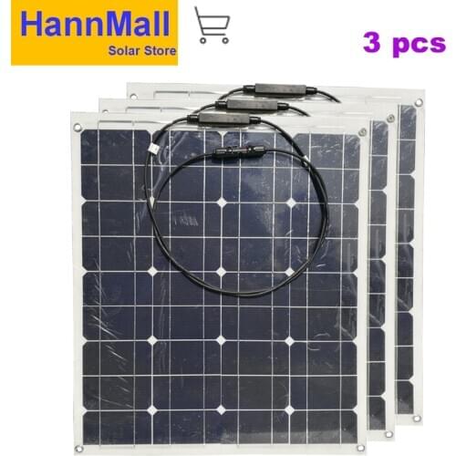 HannMall Portable Flexible Solar Panel 12v 50w Solar Battery Charger Waterproof Boat Fish Car Caravan Camp Motorhomes RV