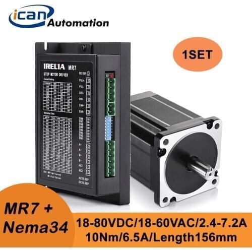 ICAN Nema34 set 4 Wire Stepper Motor 18-80VDC 18-60VAC 10Nm 6.0A Cnc Electronics Motor Set
