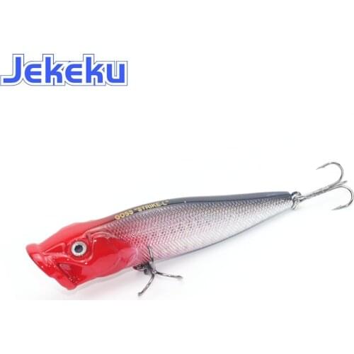JEKEKU 1pc 90mm 12g New Artificial Wobbler Popper Fishing Lures Topwater Popper Bait Bass Pesca Crankbait Fishing Tackle