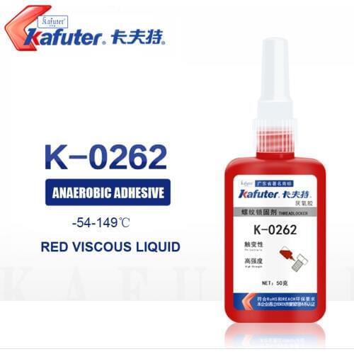 Kafuter K-0262 Metal Thread Locking Agent Anaerobic Adhesive High Strength Screw Glue Thread Antirust Polyester 50g