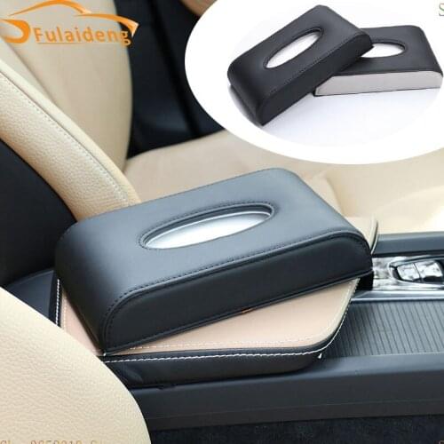 1pcs For Volvo S60 xc60 V40 v60 xc90 S90 V90 2018-2019 NEW PU Leather Tissue Box Container Towel Napkin Tissue Holder