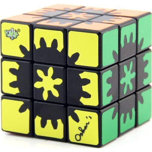 LanLan Hidden Gear 3x3 Magic Cube Speed Cube Puzzle Toy Black Stickers Cube Colorful