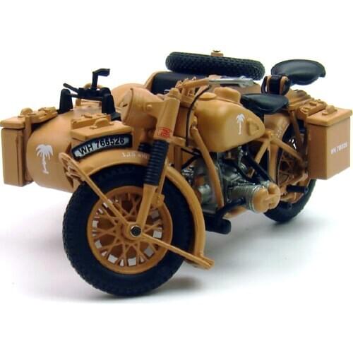 Diecast 1:24 German R75 Tricycle Model World War II Military Model Alloy Collection Model Motorcycle Classic Decoration
