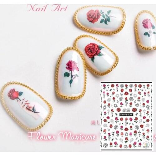 CA SERIES pink red rose CA-264 3d nail art stickers decal template diy nail tool decorations