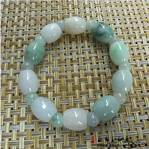 Natural jadeite bracelets for men and women ice type transport loose beads road pass bracelet ??????? Free shipping