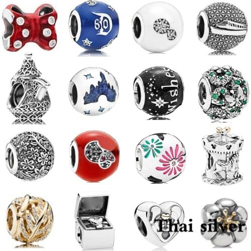 2019 NEW Thai Silver Noble Bow Subway Carousel Romantic Valentines Day Charm Gift Snowflake Beaded Limited Edition Collection