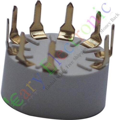 Wholesale and retail 20pc 9Pin Gold Plastic Tube sockets PCB Mount B9A audio amp for 12AX7B 12AU7 DIY free shipping