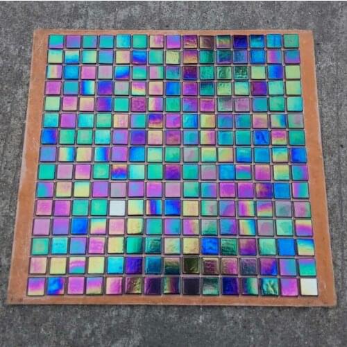Iridescent Symphony Black Gold electroplate Glass mosaic tiles for wall sticker kitchen backsplash bathroom DIY House
