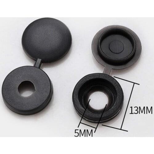 100 pcs/pack Colorful Hinged Plastic Screw Cover Fold Snap Cap Button Nuts Bolts Protect Furniture Self-tapping Exterior Decor