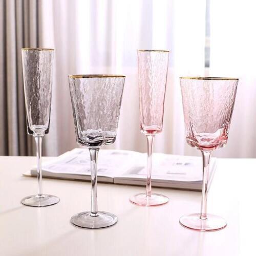 Phnom Penh hammer grain Crystal wine glass Champagne Cup Gray pink transparent goblet home drinkware wedding glasses