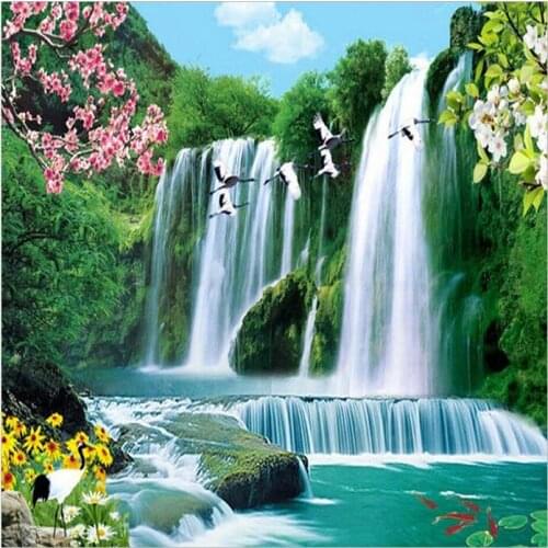 Full Diamond Embroidery Waterfall Landscape 5D Diy Daimond Painting Scenery Cross stitch Mosaic Rhinestone Picture Home Decor