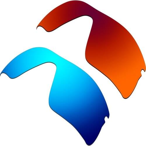 HKUCO Polarized Replacement Lenses For Radar Range Sunglasses Red/Blue 2 Pairs
