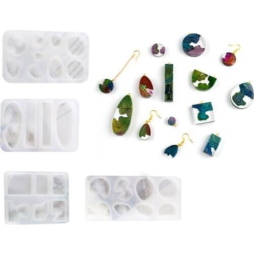 Transparent epoxy resin jewelry pendant silicone mold round cup pad resin casting mold tool DIY accessories