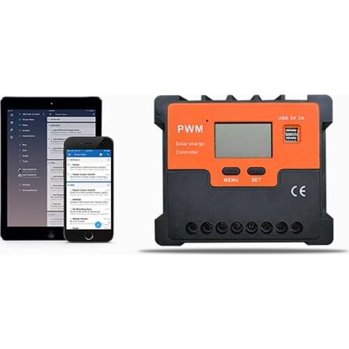 10A/20A/30A/40A/50A/60A PWM Solar Charge Controller 12V/24V Battery Equalizer Charger Solar Controll Regulator