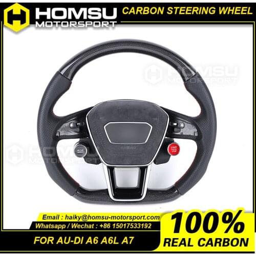 Custom alcantar a carbon fiber steering wheel for audi A6 A6L A7 LED steering wheel